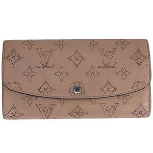 Louis Vuitton Portefeuil Iris bi fold punching long wallet Monogram Mahina pink